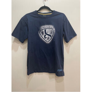 Vintage Reebok Crosby 87 T-Shirt Youth Extra Large XL Blue Hockey Y2K Graphic